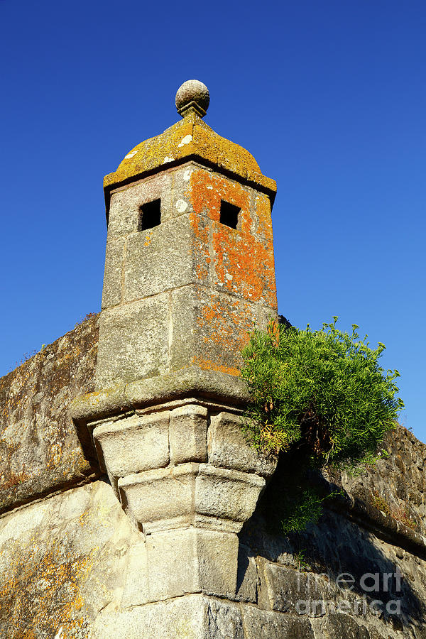 Forte da Lagarteira castle tower detail Portugal Photograph by James Brunker