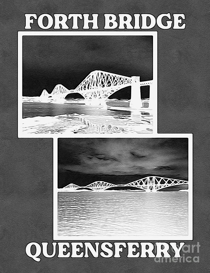 Bridge Digital Art - Forth Bridge Queensferry Edinburgh Collage pr001 by Douglas Brown