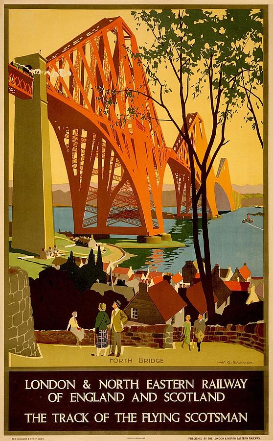 Forth Bridge Drawing by Vintage - Pixels