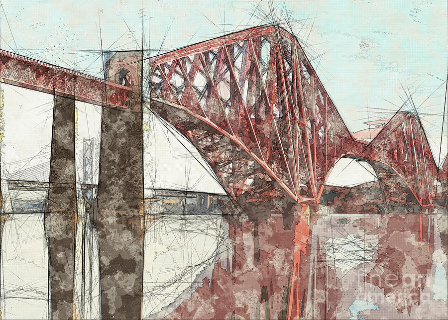 Architecture Digital Art - Forth Rail Bridge by Thistle Enchantment