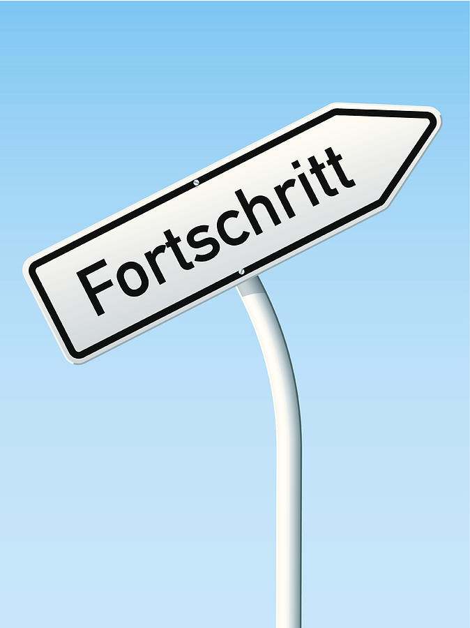 Fortschritt Concept Arrow Up German Road Sign Drawing by FrankRamspott