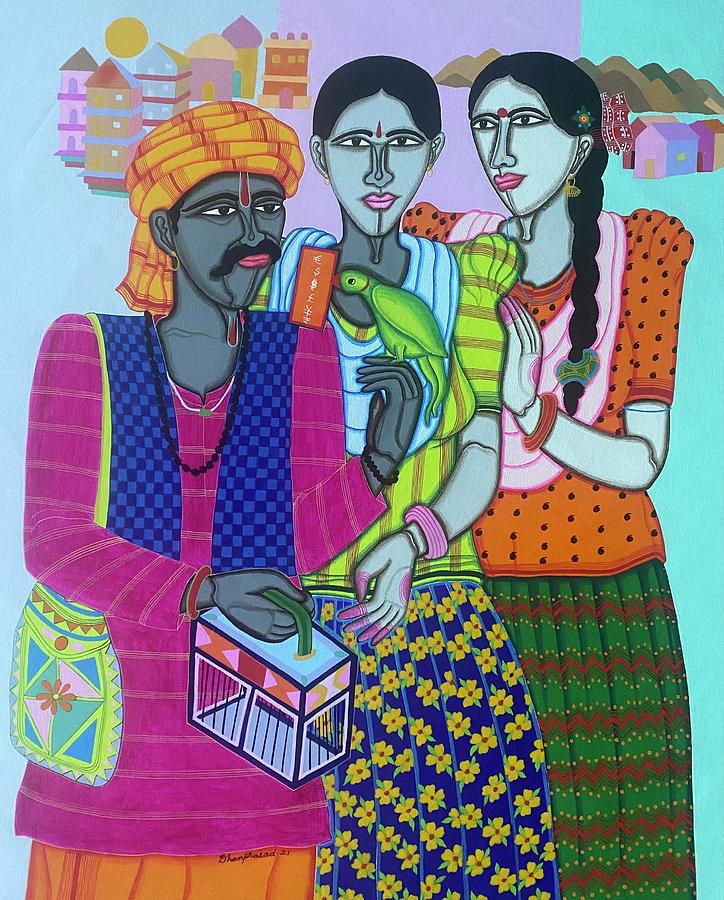 Fortune Teller Painting by Dhan Prasad - Fine Art America