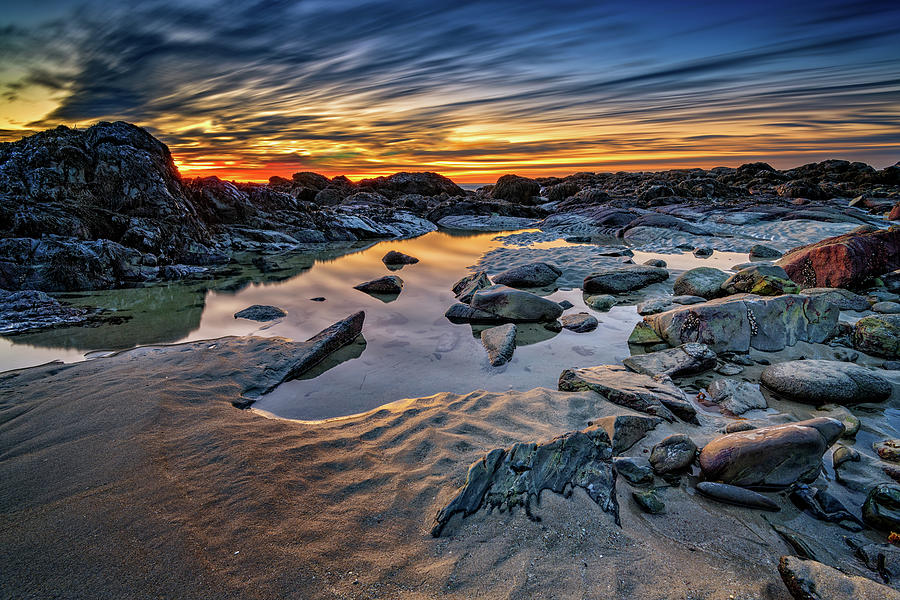 Beach Photograph - Fortunes Rocks Reflections by Rick Berk