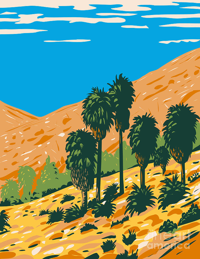 Fortynine Palms Oasis An Out And Back Trail In A Rocky Canyon Located In Joshua Tree National Park California Digital Art