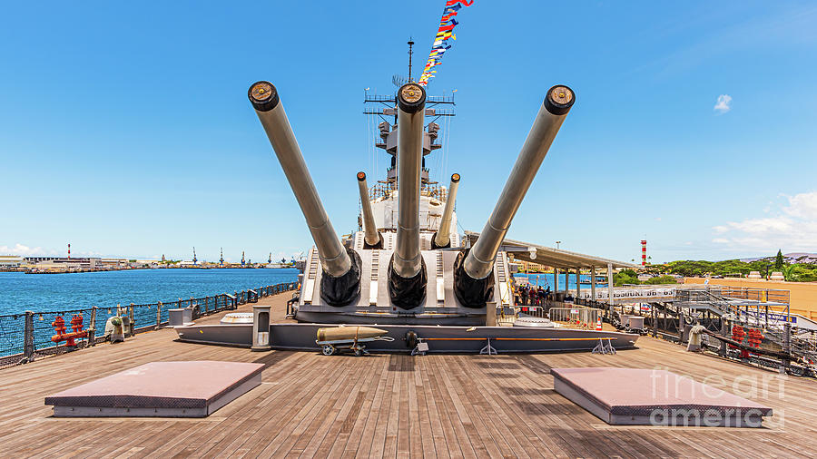 Forward Gun Turrets aboard the USS Missouri at Pearl Harbor Photograph ...