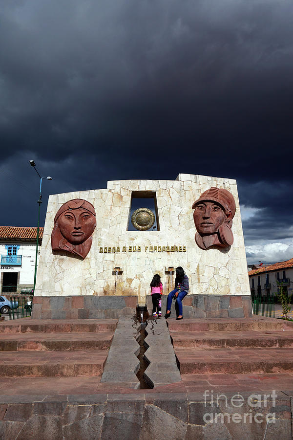 Founders of City of Cusco Monument Peru Photograph by James Brunker
