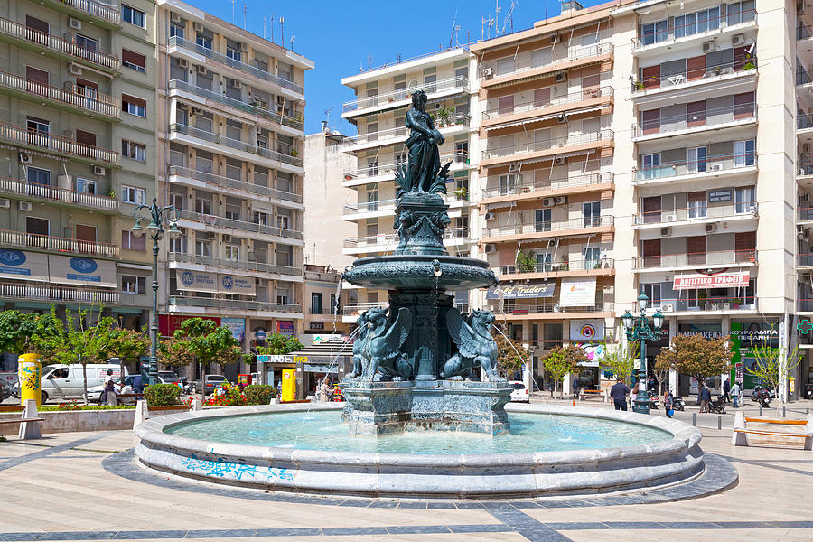 Fountain at Georgiou I Square in Patras Photograph by Gwengoat
