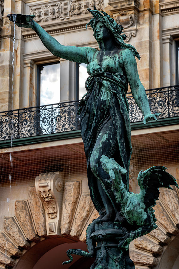 Fountain at Hamburg City Hall Photograph by Pablo Lopez