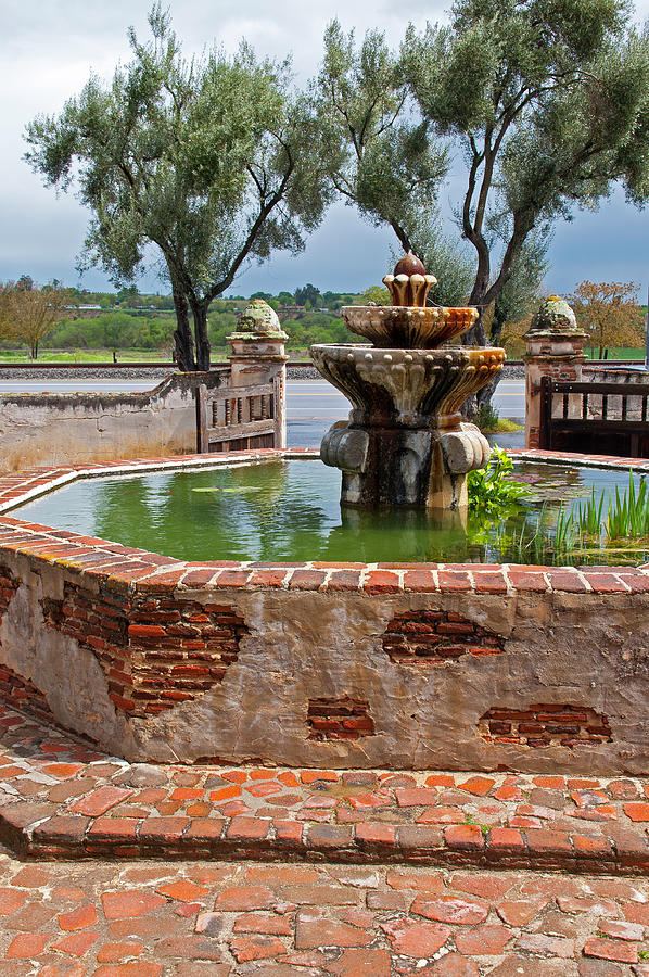 Fountain at Mission San Miguel Arcangel - San Miguel, California Photograph by Denise Strahm