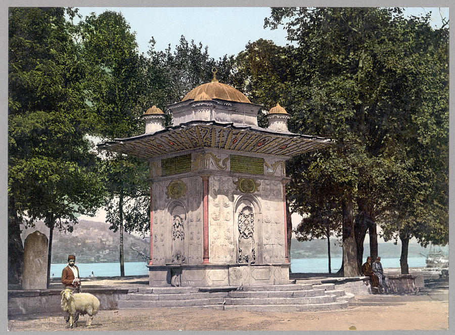 Fountain, Constantinople, Turkey, between ca Painting by Artistic Rifki