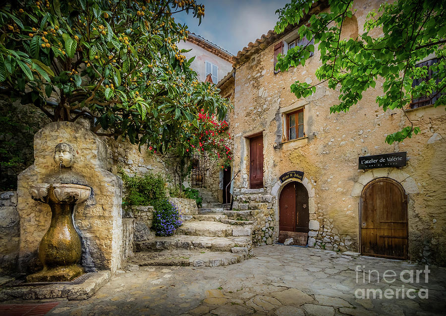 Fountain Courtyard In Eze, France 2 Photograph by Liesl Walsh