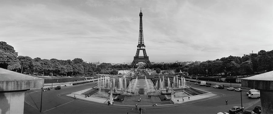 Fountain in front of a tower, Eiffel Tower, Paris, France Photograph by Panoramic Images