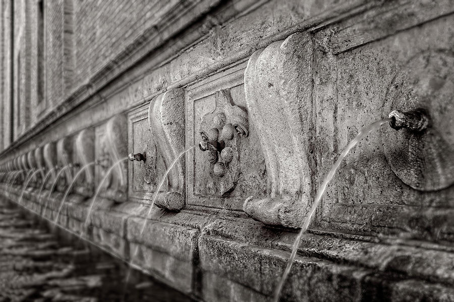 Fountain in perspective Photograph by Roberto Pagani