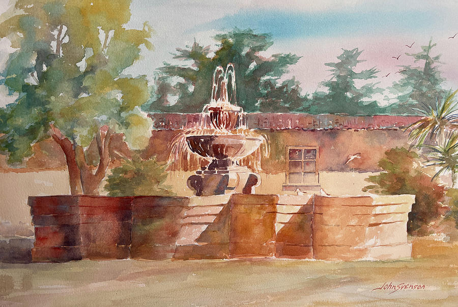 Fountain  Painting by John Svenson