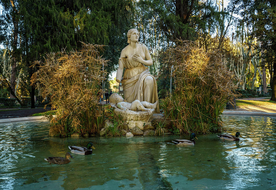 Fountain of Moses in Borghese Gardens Photograph by Steven Heap
