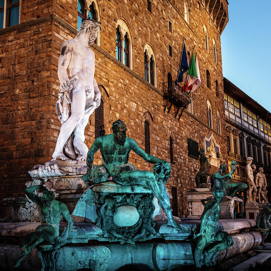 Fountain of Neptune in Florence Photograph by Alexey Stiop