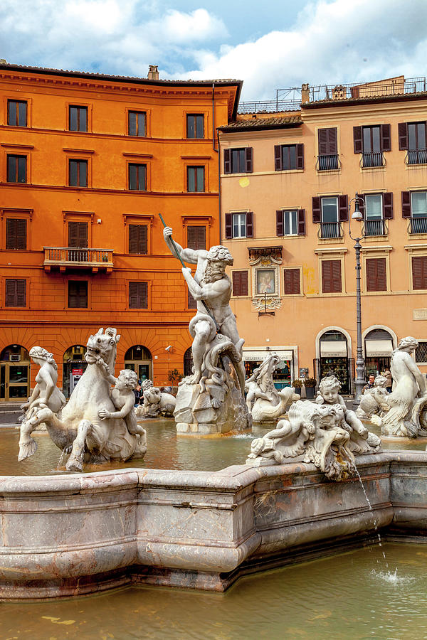 Fountain of Neptune - Rome Photograph by W Chris Fooshee