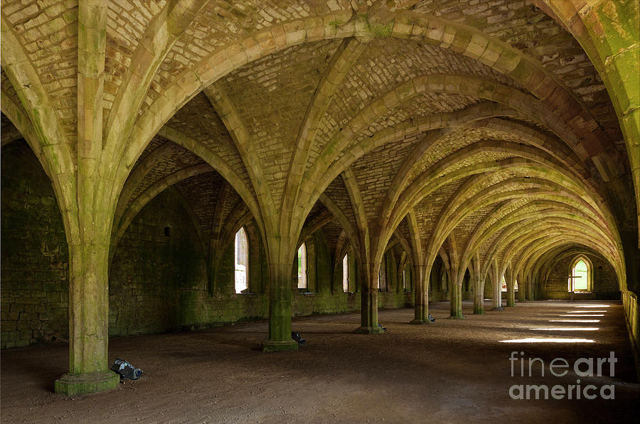 Fountains Abbey vaulted cellarium, Yorkshire, England Photograph by Neale And Judith Clark