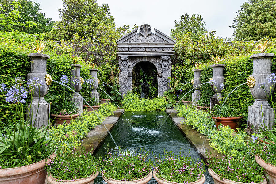 Fountains at Arundel Castle Gardens  Photograph by Shirley Mitchell