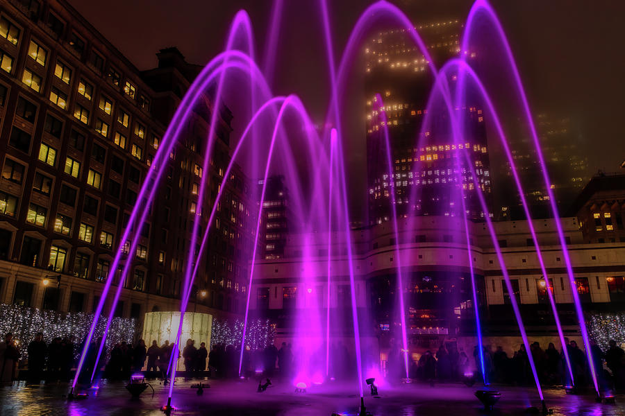 Fountains in Cabot Square Digital Art by LGP Imagery