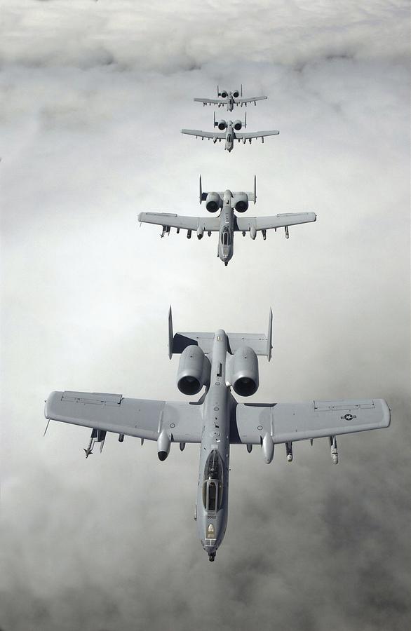 Four A-10 Thunderbolt II aircraft from the 111th Fighter Wing ...