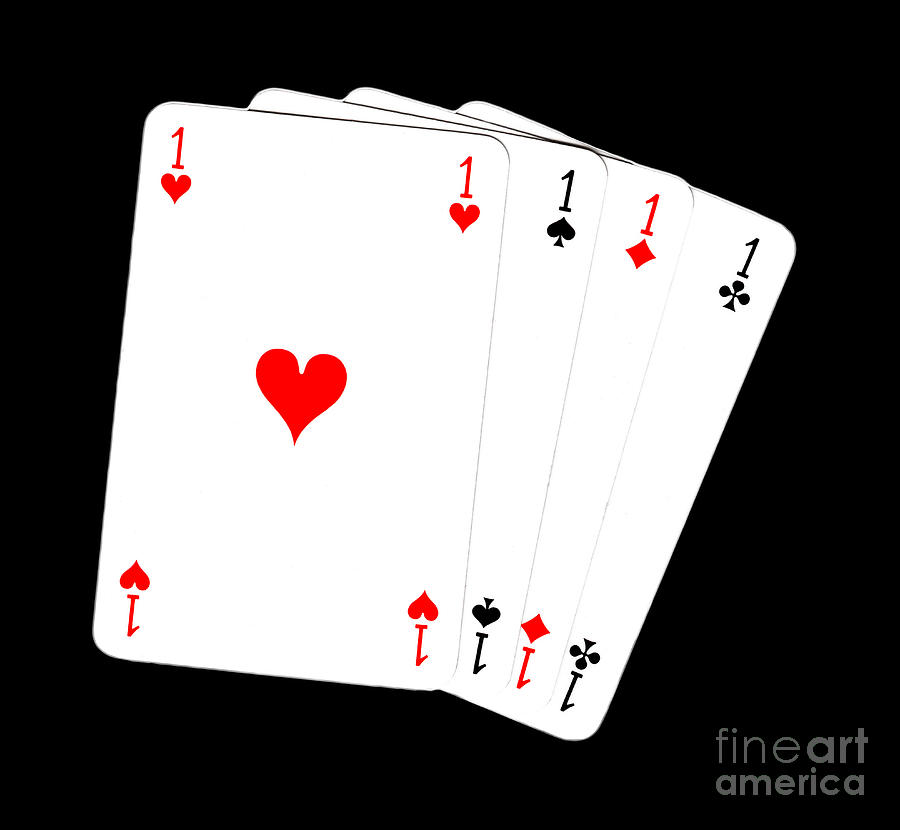 Four aces with black and red colors Photograph by Gregory DUBUS - Fine ...