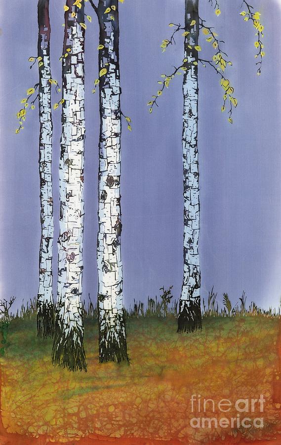 Four Birch Tapestry - Textile by Carolyn Doe