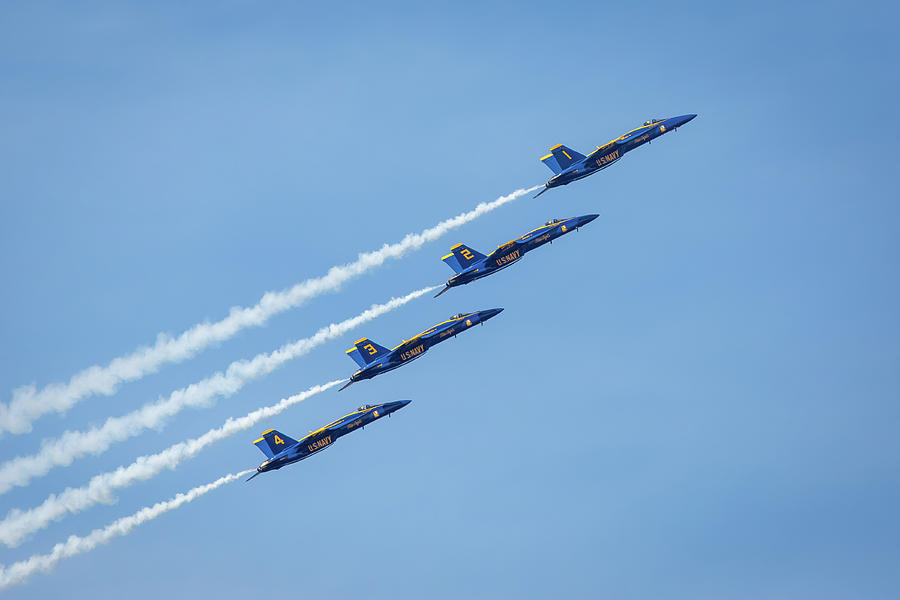Four Blue Angels In A Row Photograph by Dale Kincaid