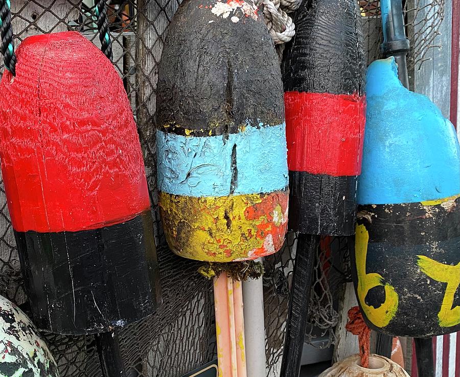 Four Buoys Photograph by Corinne Rhode