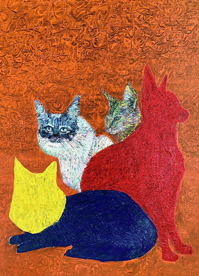 Four Cats 2.2016 Painting by Fabrizio Cassetta