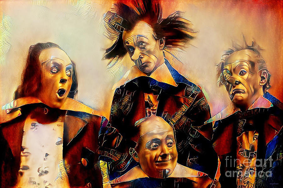 Four Clown in Nostalgic Painterly Colors 20200518v4 Photograph by Wingsdomain Art and Photography