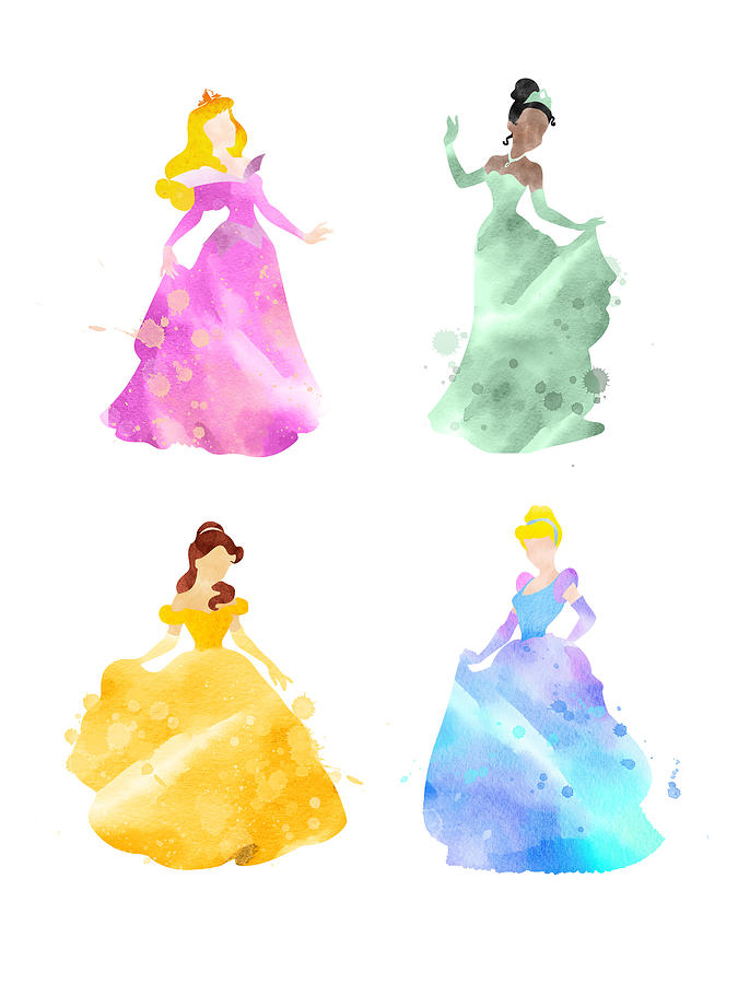 Four Disney Princesses 2 Digital Art by Mihaela Pater - Fine Art America