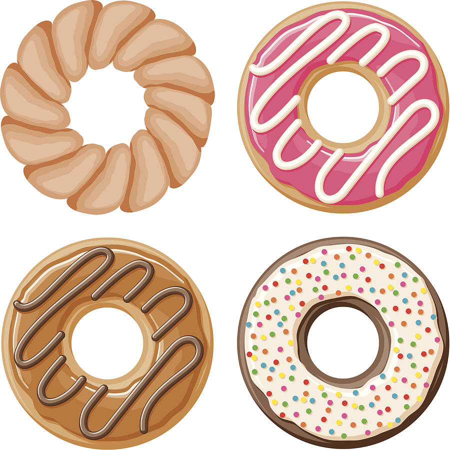 Four Donuts Drawing by Bortonia