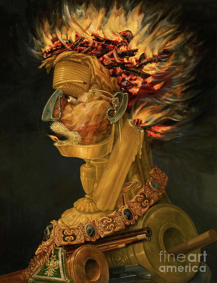Four elements - Fire Painting by Giuseppe Arcimboldo