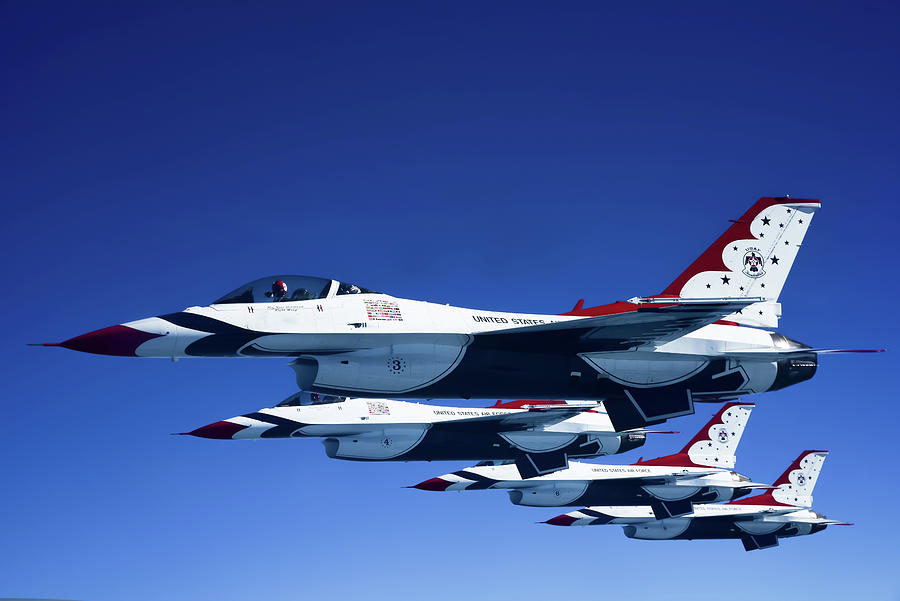 Four F-16 Flying Falcon Thunderbirds Photograph