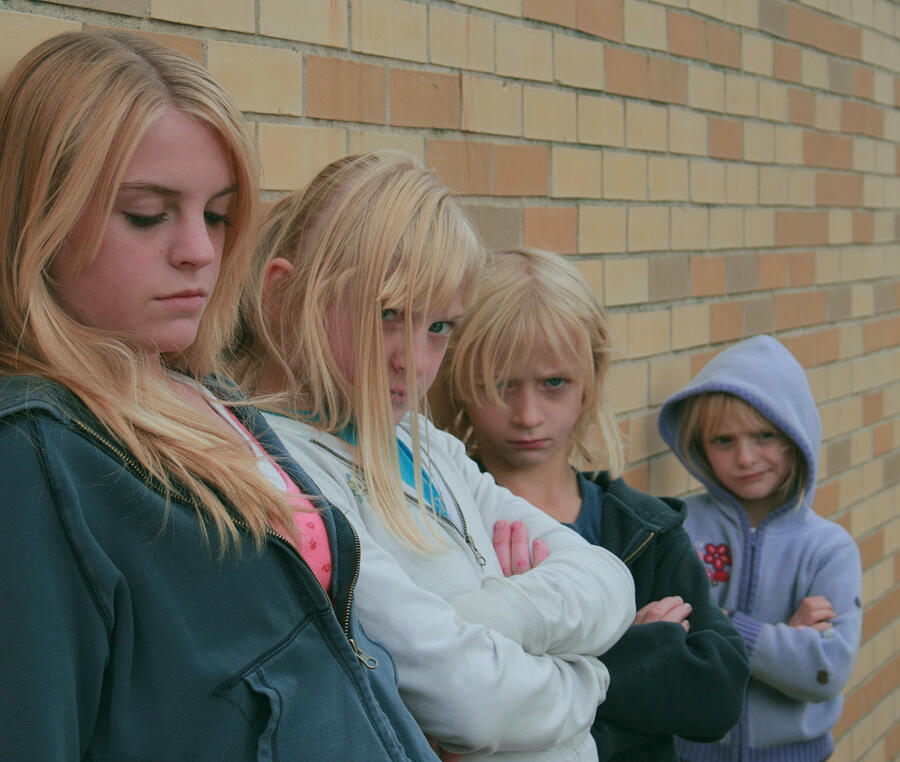 Four Girls With Mixed Grumpy Emotions Photograph by D. Sharon Pruitt Pink Sherbet Photography