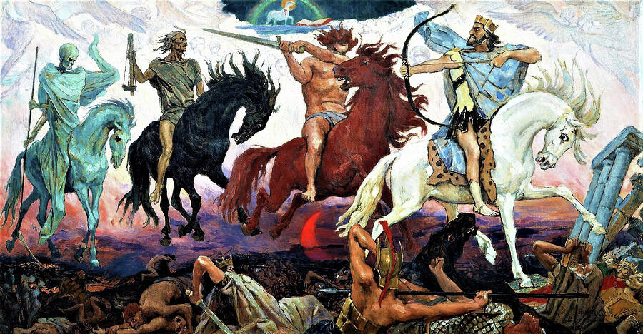 Greek Painting - Four Horsemen of the Apocalypse - Digital Remastered Edition by Viktor Mikhaylovich Vasnetsov