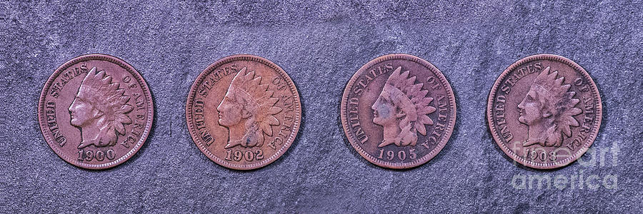 Four Indian Cents Photograph