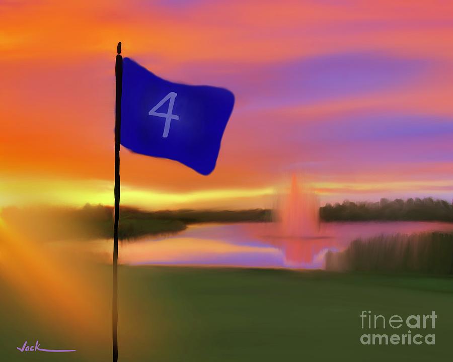Golf Painting - Four not Fore by Jack Bunds Golf Painting - Four not Fore by Jack Bunds