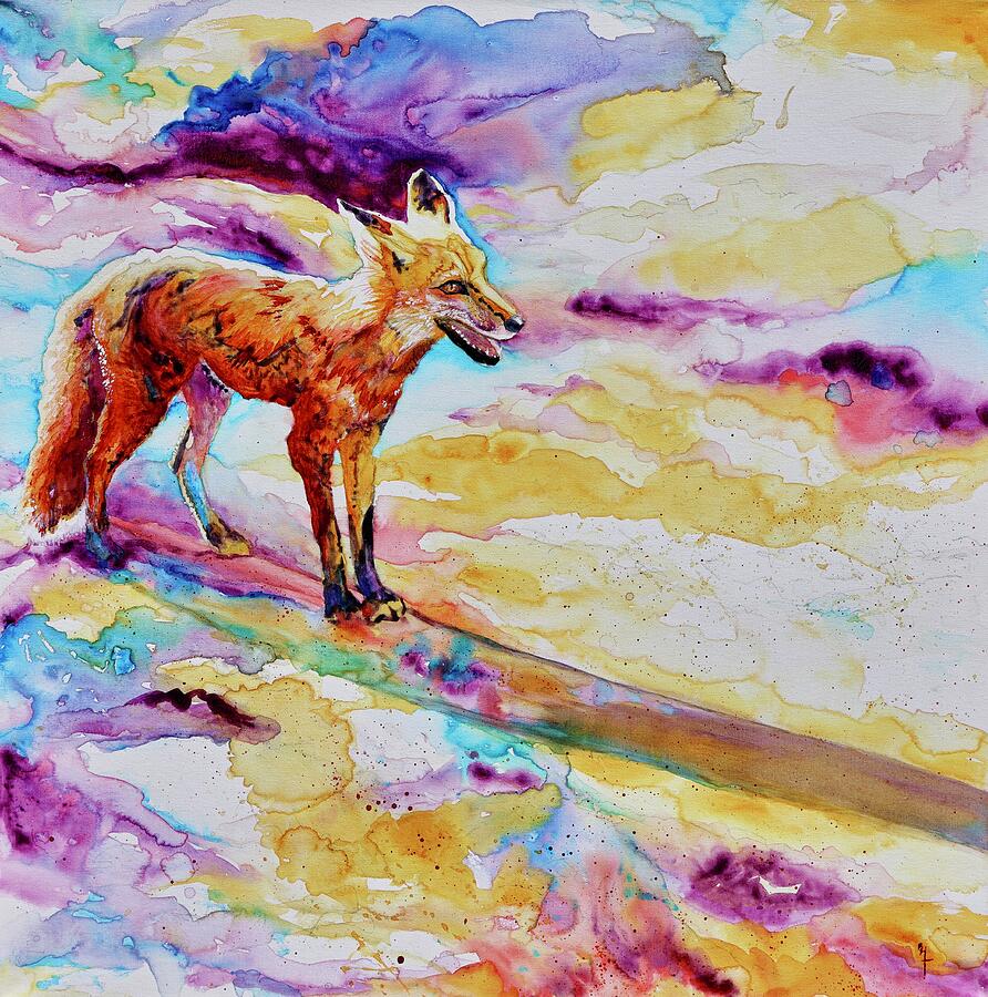 Four Oclock Fox Painting by Beverley Harper Tinsley