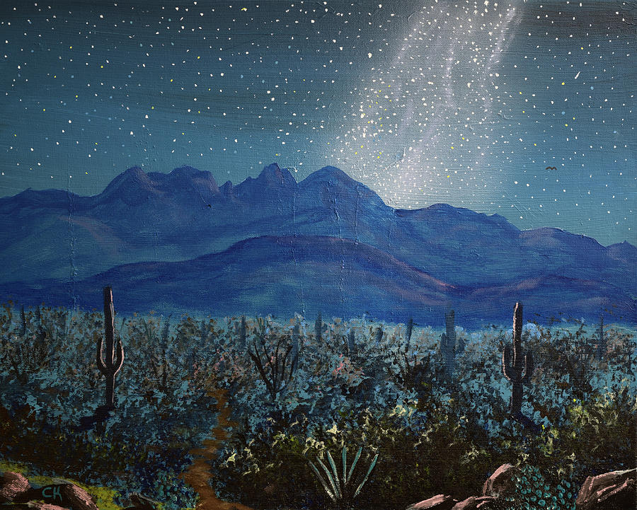 Phoenix Painting - Four Peaks Stars by Chance Kafka