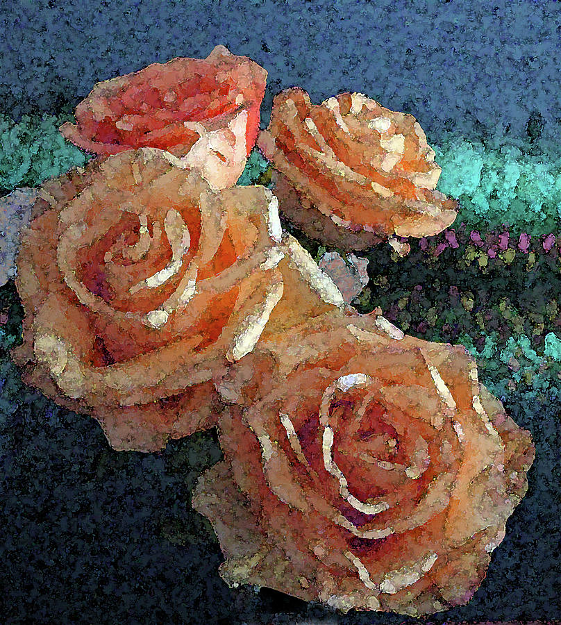 Four Roses Light Orange Photograph by Corinne Carroll