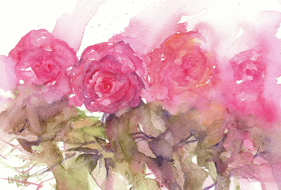 Four Roses Painting by Wendy Keeney-Kennicutt
