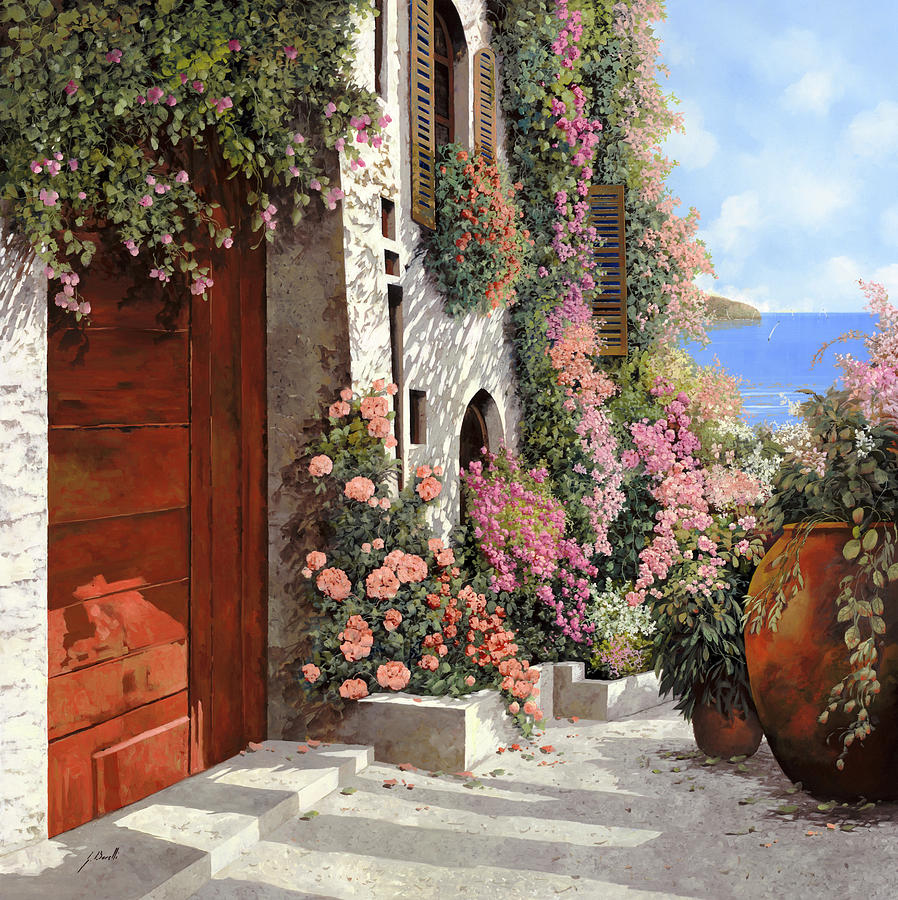 Spring Painting - four seasons- spring in Tuscany by Guido Borelli