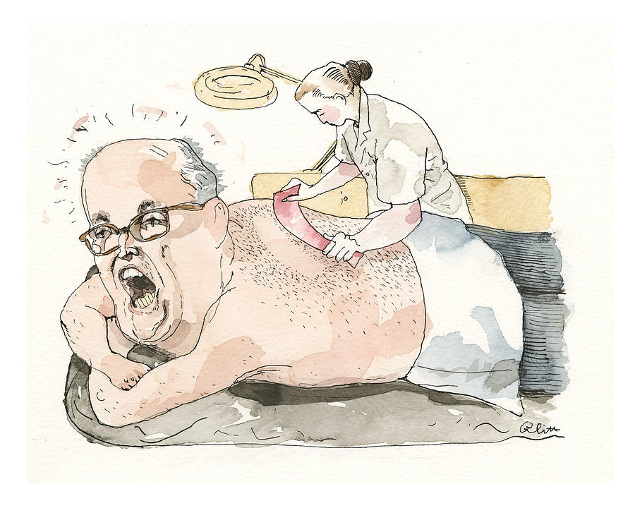 Four Seasons Total Manscaping Painting by Barry Blitt
