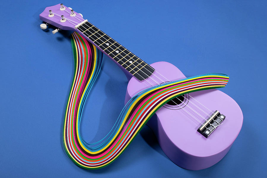 Four string ukulele guitar with a figure Photograph by Valentin