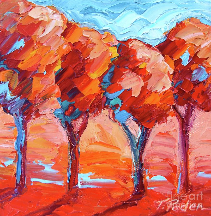 four trees painting