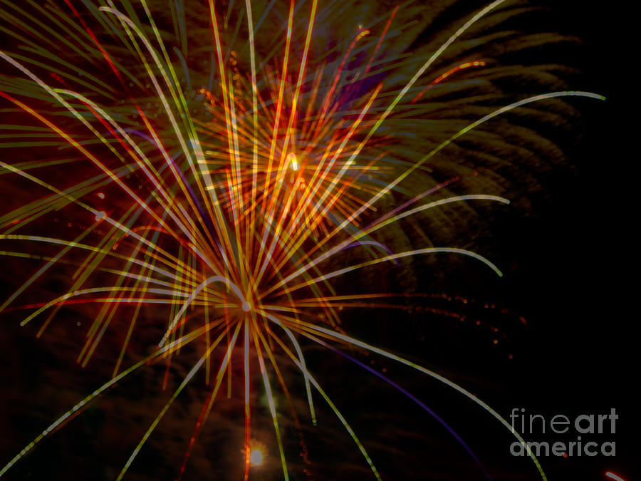 Fourth of July Fireworks at Largo Central Park Digital Art by L Bosco