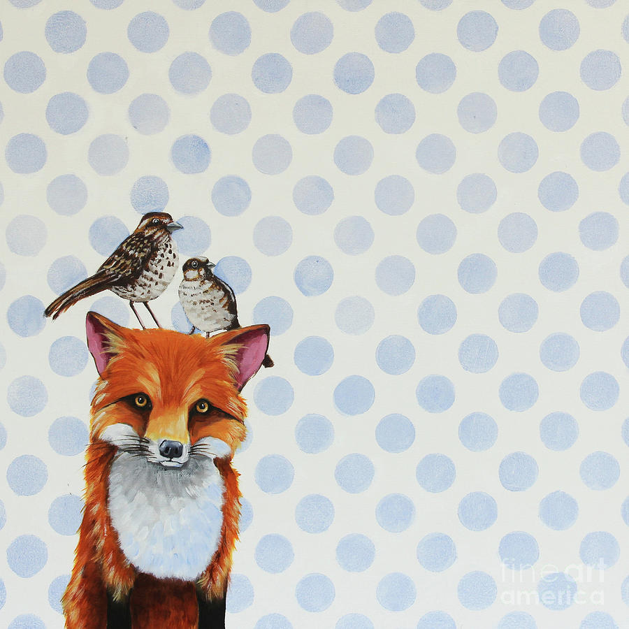 Fox and Friends Painting by Lucia Stewart