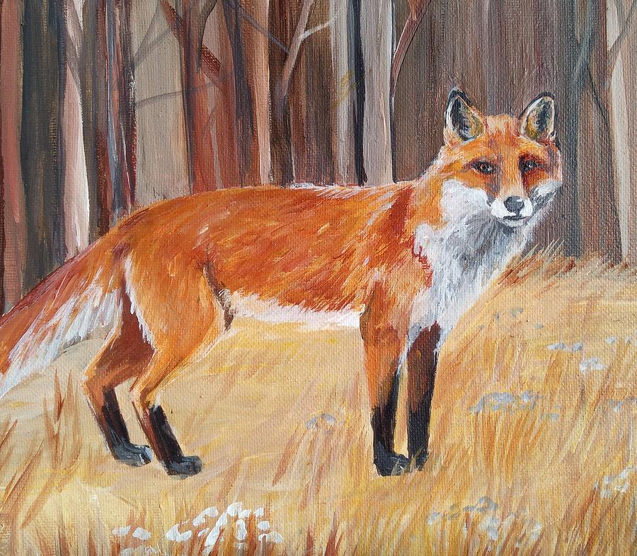 Fox and Hare Sonya Allen Painting by Sonya Barnes - Pixels